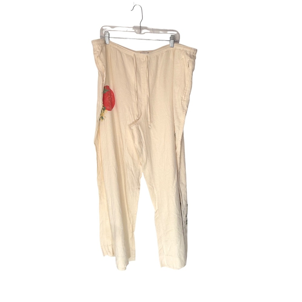 Urban Outfitters BDG Joey Linen Pant Cream Euro Summer Lagenlook Slouchy XXXL